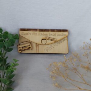 Hölzerner Geldumschlag zum Führerschein & Autokauf  – Geschenk zum 18. Geburtstag