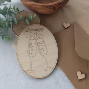 Einladung aus Holz Oval